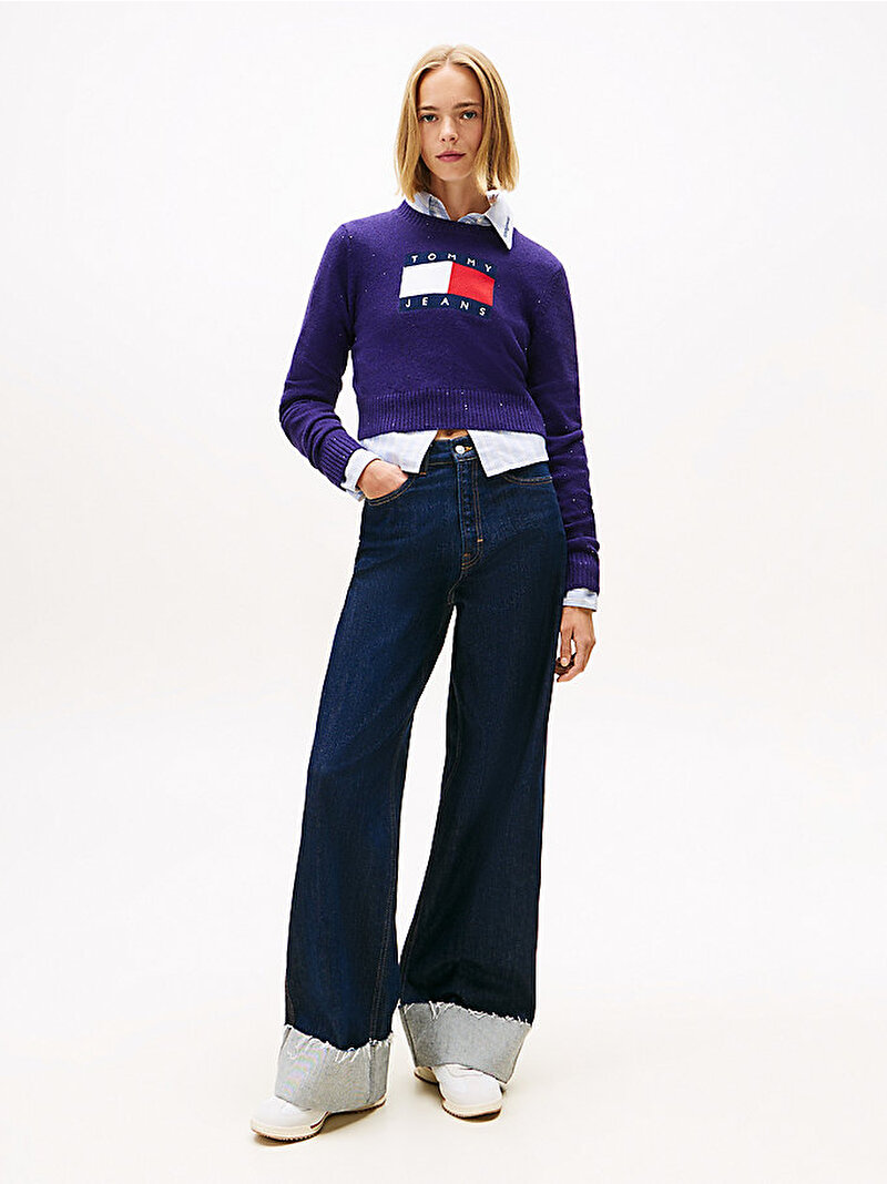 Kadın TJW Sparkle Flag Kazak Lacivert DW0DW21690VLY