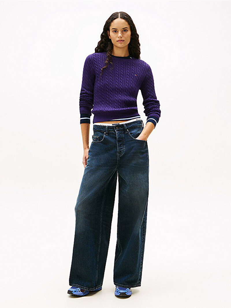 Kadın TJW Cable Essential Kazak Lacivert DW0DW22165VLY