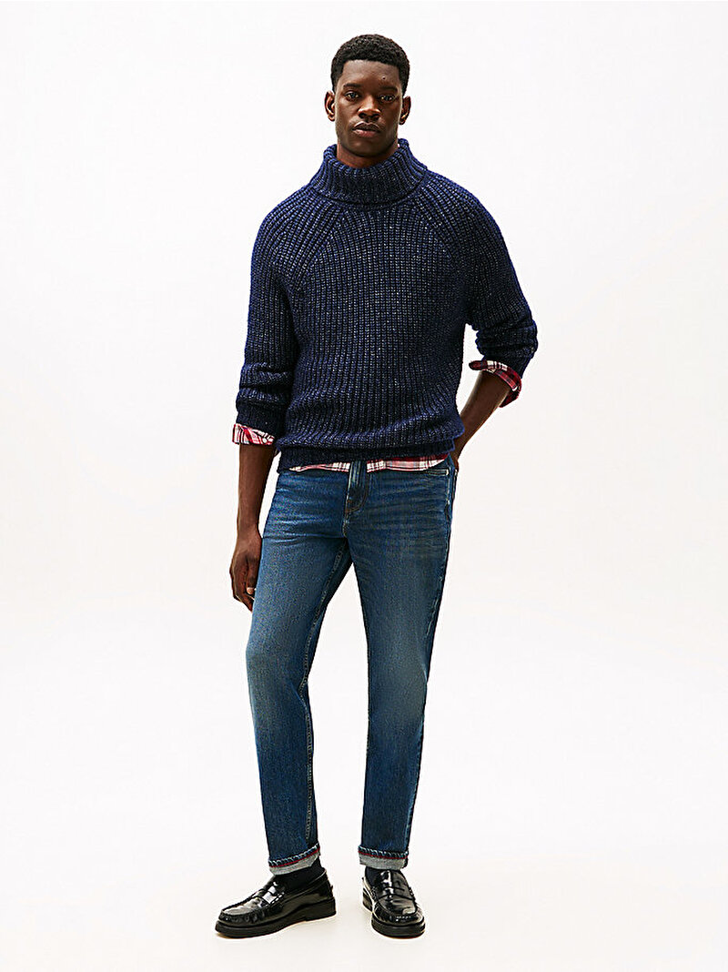 Erkek 2 Tone Chunky Rib Kazak Lacivert MW0MW28110DW5