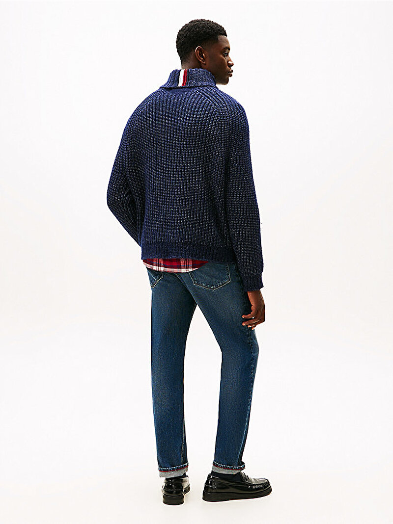 Erkek 2 Tone Chunky Rib Kazak Lacivert MW0MW28110DW5