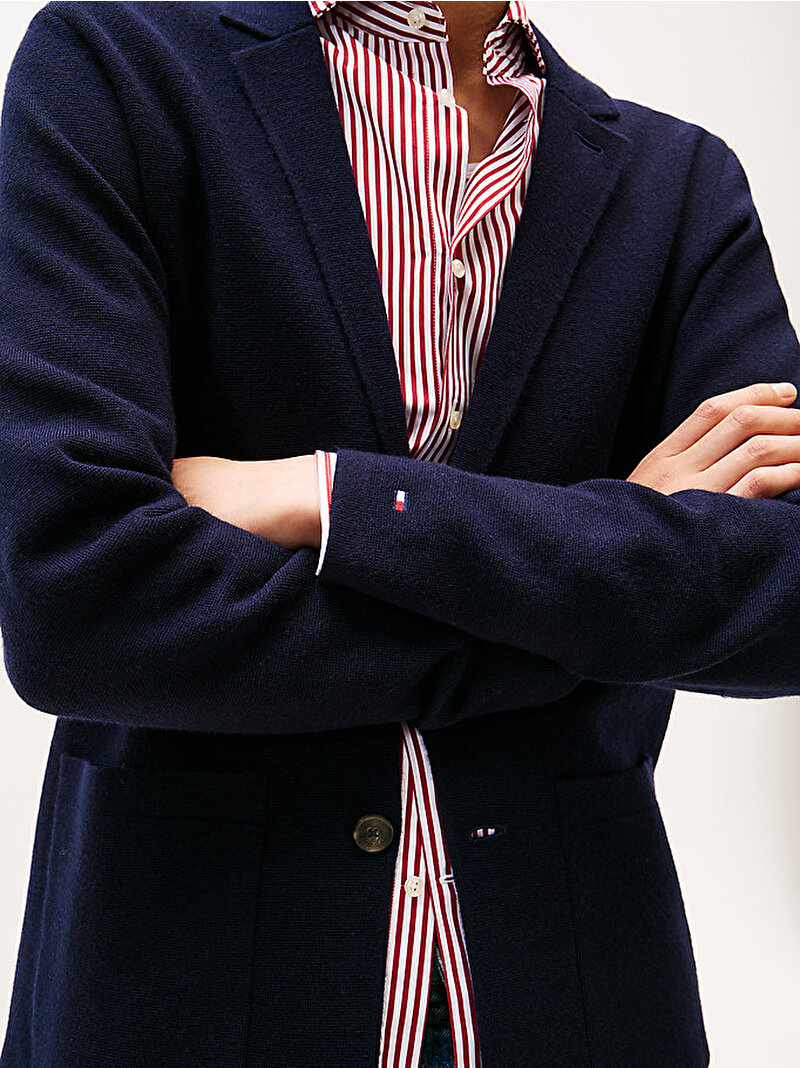 Erkek Knitted Blazer Hırka Lacivert MW0MW40909DW5
