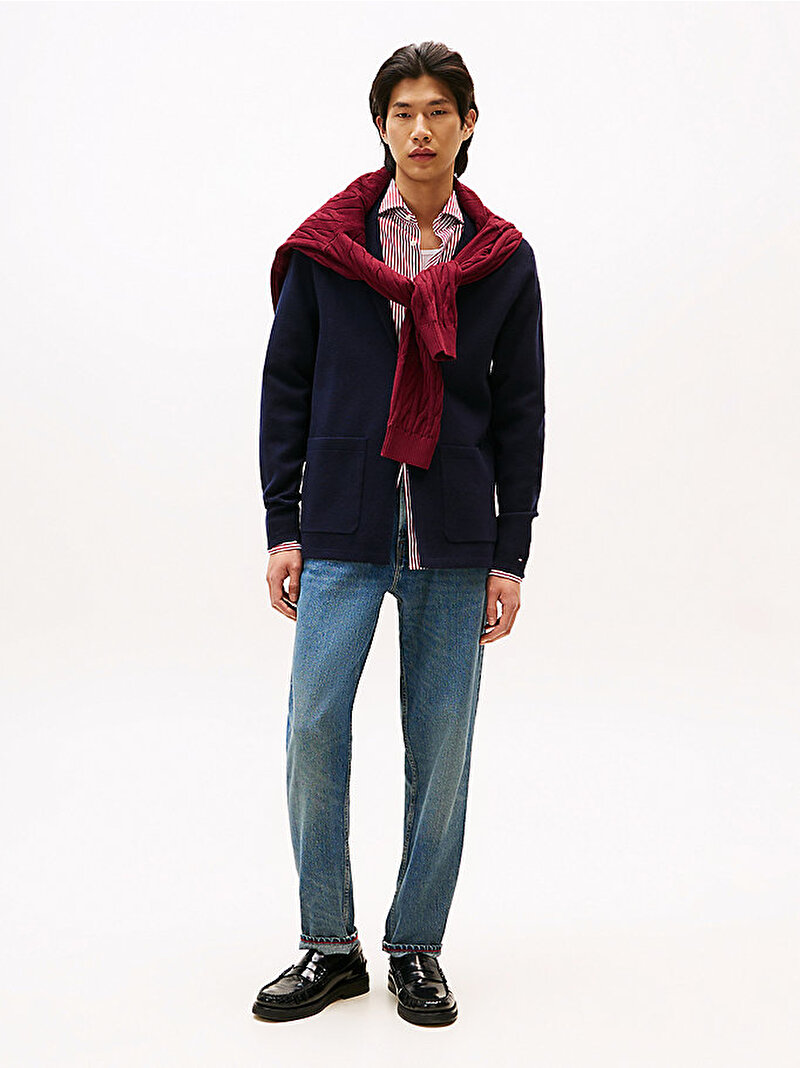 Erkek Knitted Blazer Hırka Lacivert MW0MW40909DW5