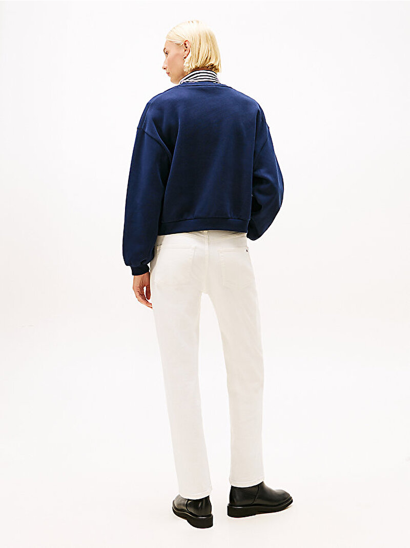 Kadın Varsity Crest Fleece Sweatshirt Lacivert WW0WW46128C1G