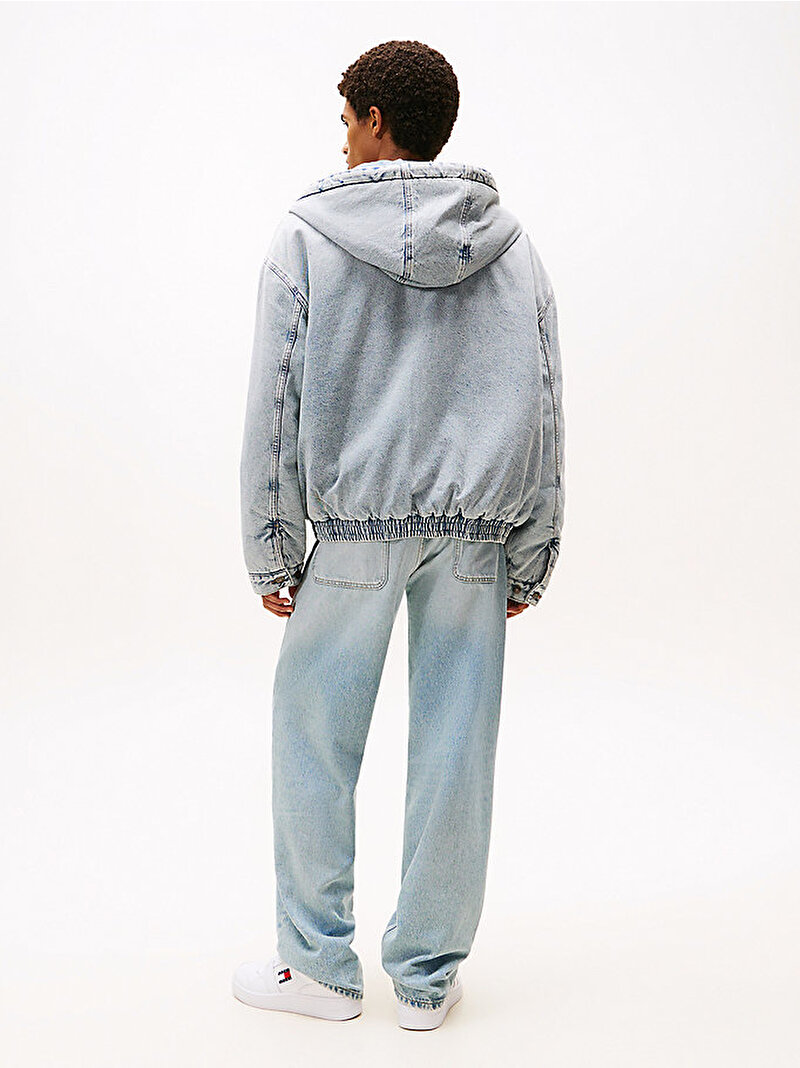 Erkek Denim Padded Hood Bomber Ceket Mavi  DM0DM221371AB