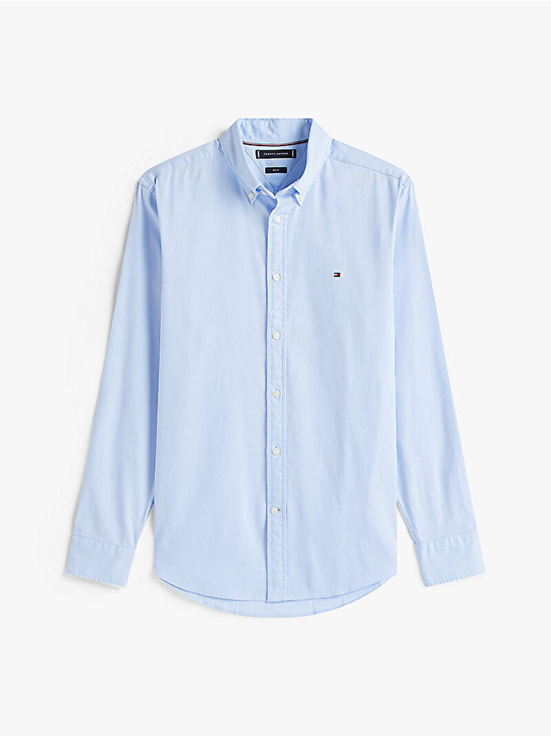 Erkek Dobby Gömlek Mavi  MW0MW40458C3Q