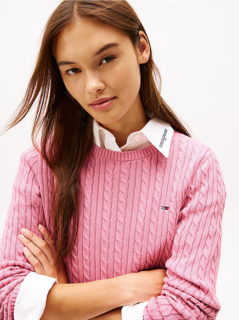 Kadın TJW Cable Essential Kazak Pembe  DW0DW22165THC