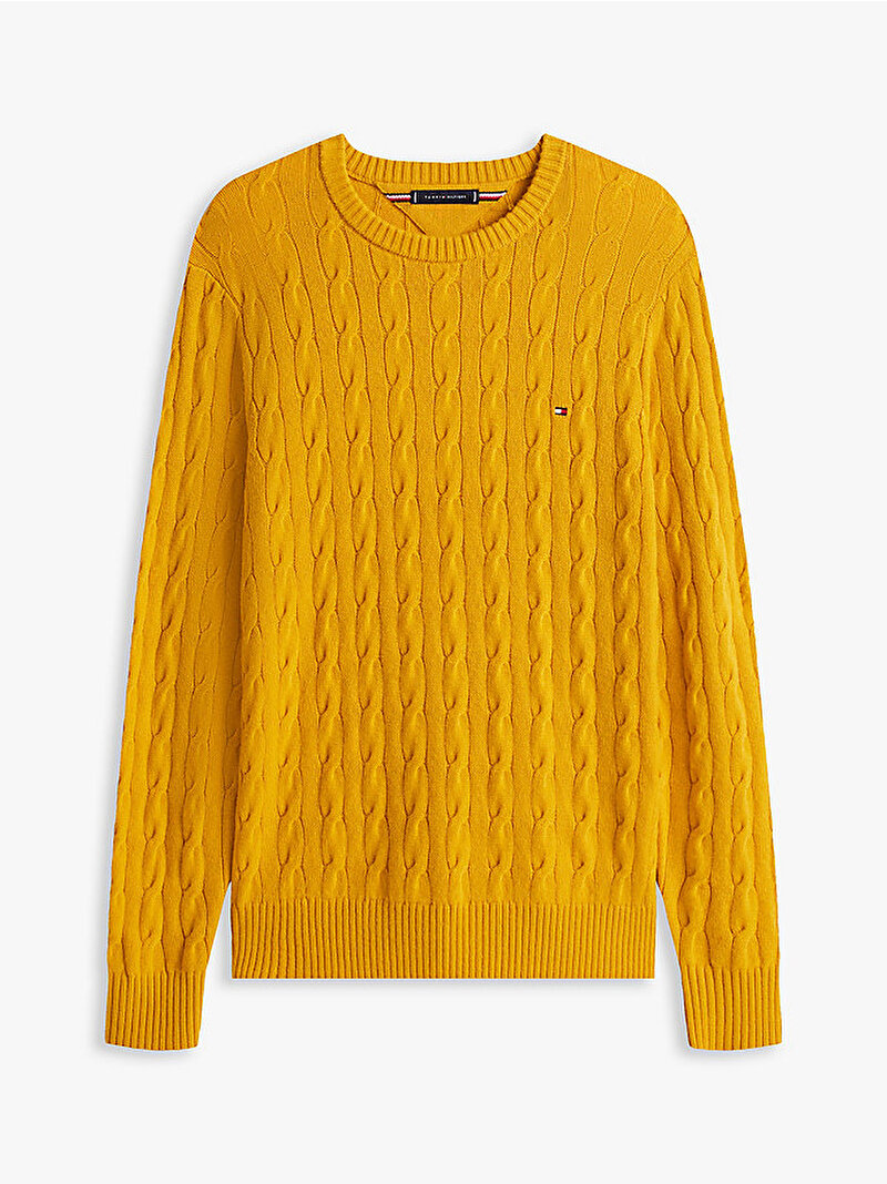 Erkek Lambswool Blend Kazak Sarı MW0MW40442ZF4