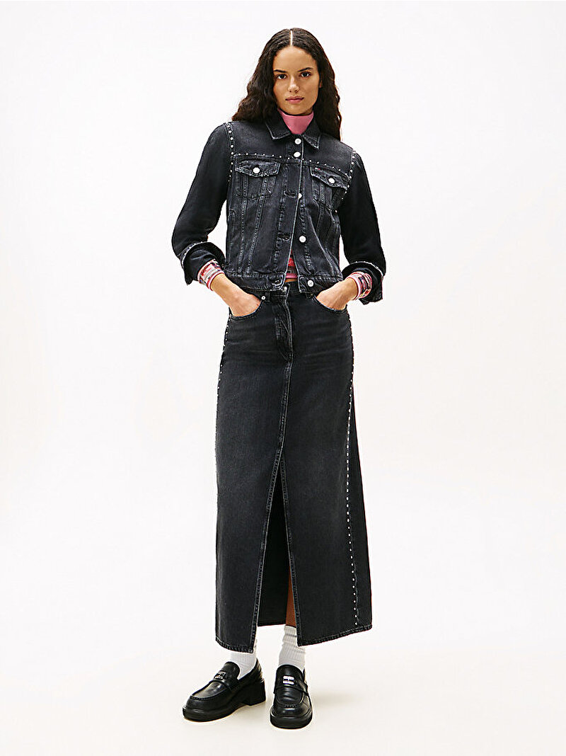 Kadın Classic Trucker Denim Ceket Siyah DW0DW215471BZ