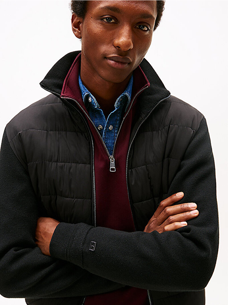 Erkek Mixed Media Ceket Siyah MW0MW40774BDS