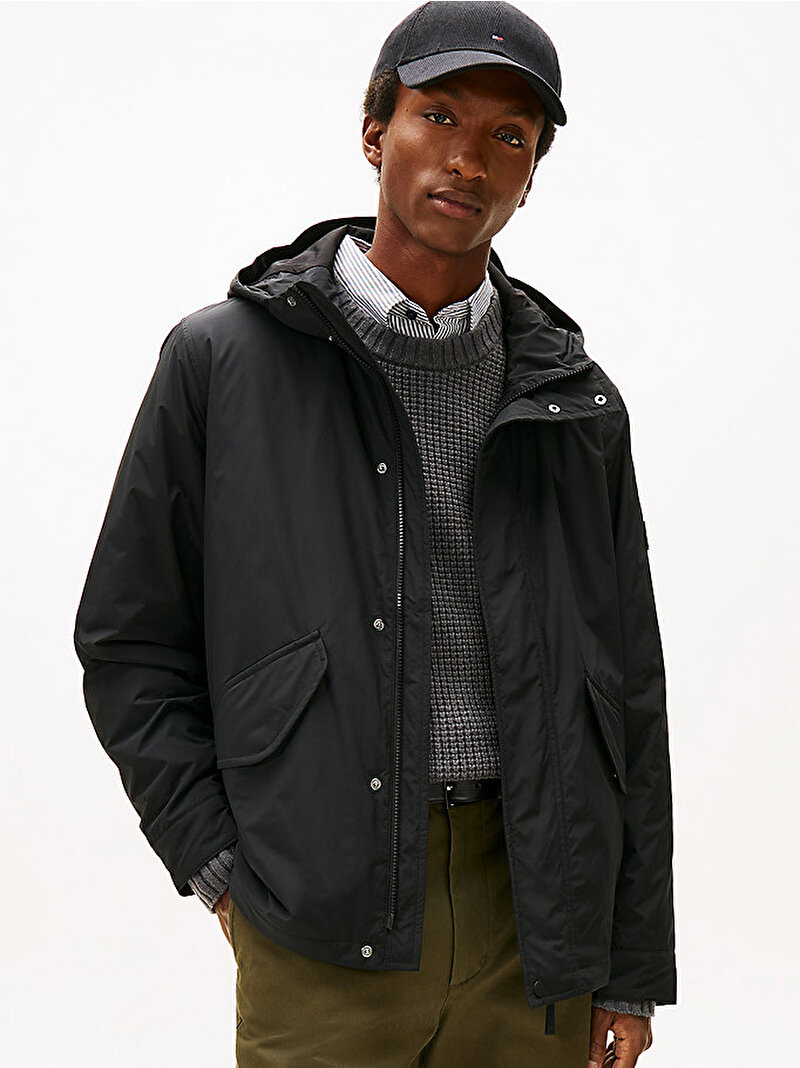 Erkek Packable Hooded Mont Siyah MW0MW42563BDS