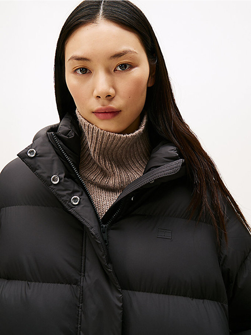 Kadın Modern Down Regular Puffer Mont Siyah WW0WW45739BDS