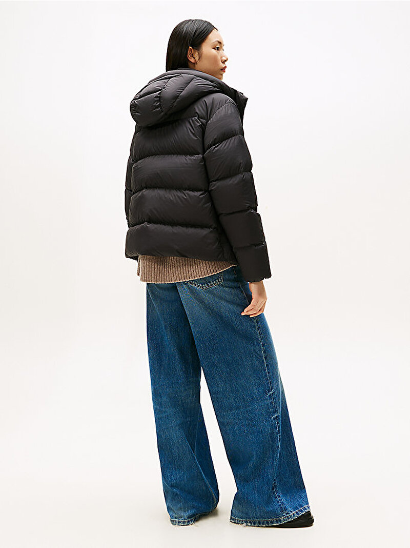 Kadın Modern Down Regular Puffer Mont Siyah WW0WW45739BDS