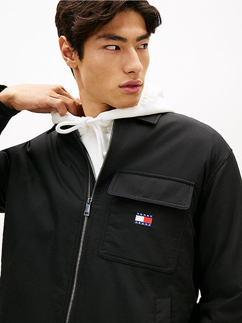 Erkek TJM Padded Tech Corduroy Gömlek Siyah DM0DM22018BDS