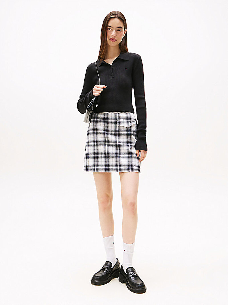 Kadın TJW Essential Polo Yaka Kazak Siyah DW0DW21829BDS