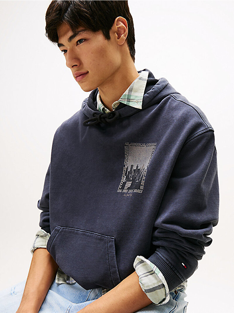 Erkek TJM 90s Washed Photo Sweatshirt Siyah DM0DM22090BDS