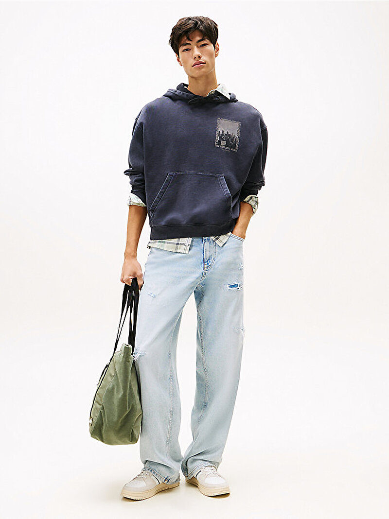 Erkek TJM 90s Washed Photo Sweatshirt Siyah DM0DM22090BDS