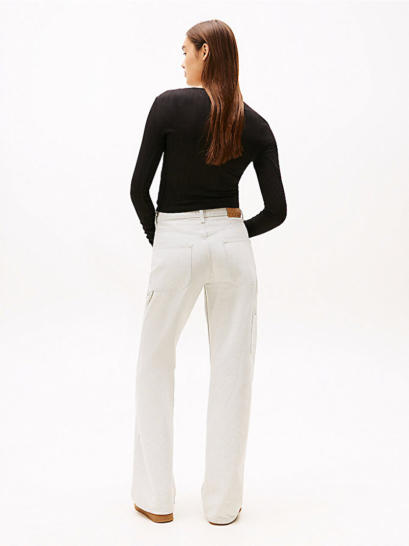 Kadın TJW Slim Irregular T-shirt Siyah DW0DW21575BDS