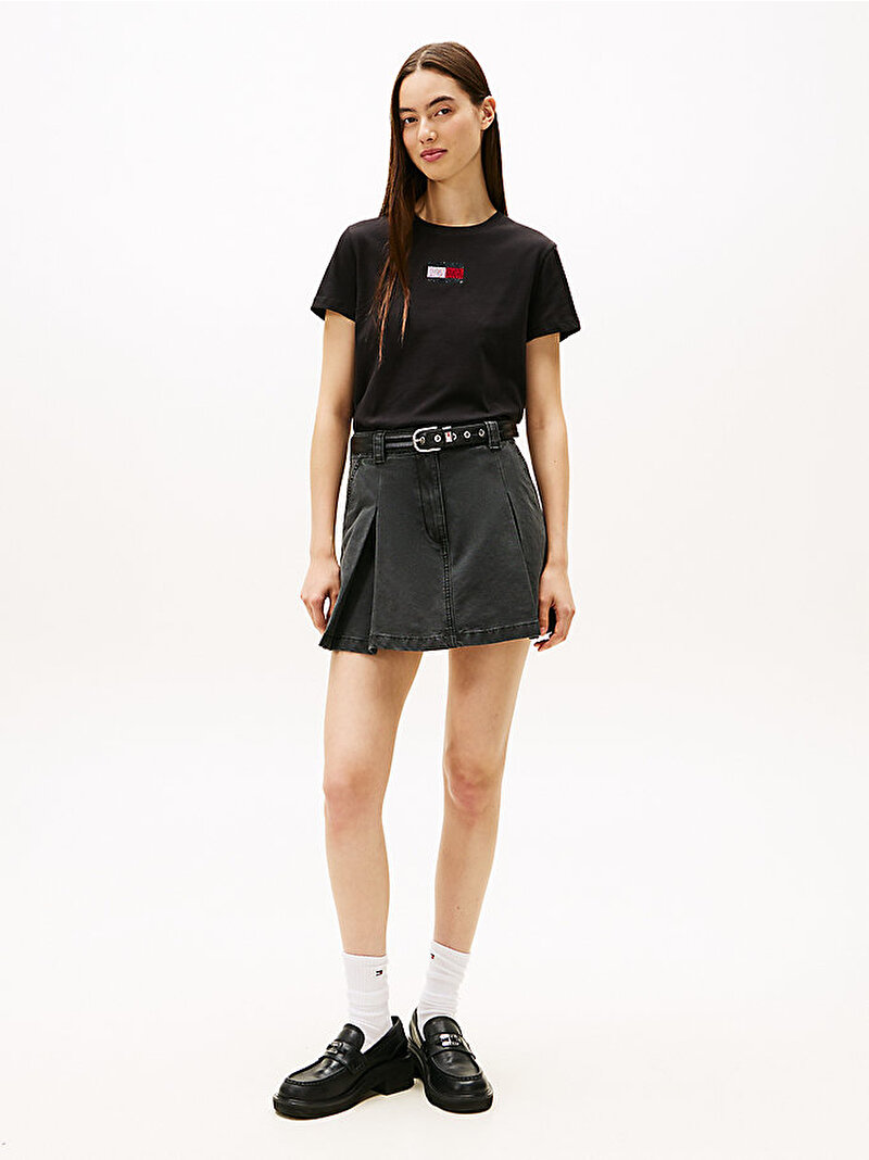 Kadın TJW Regular Party T-shirt Siyah DW0DW21965BDS