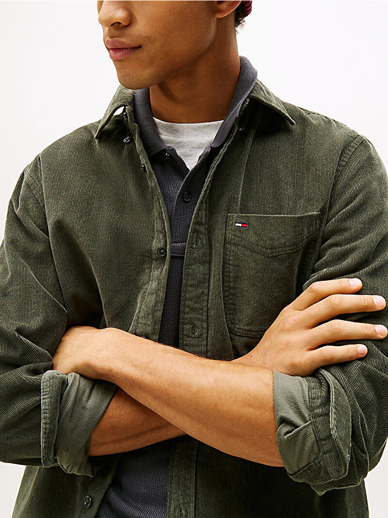 Erkek TJM Regular Baby Gömlek Yeşil DM0DM22021MRH