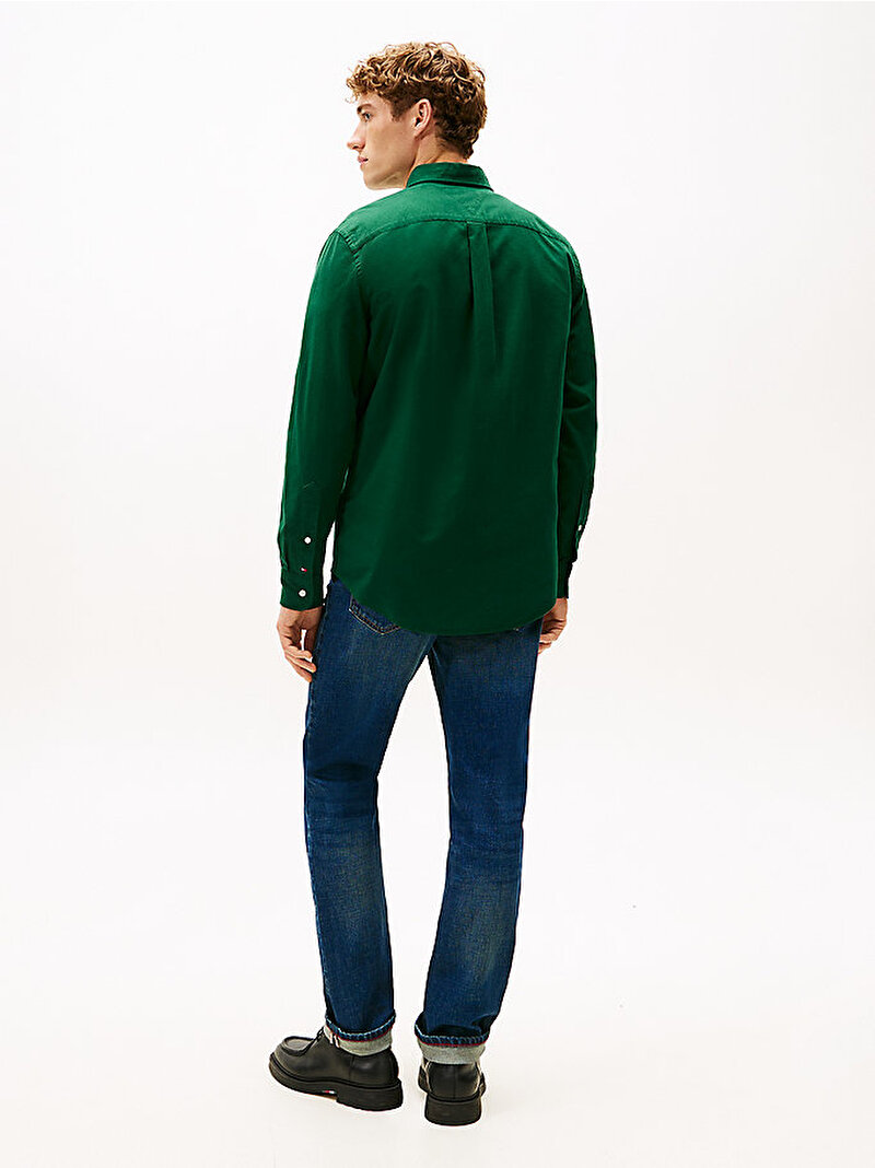 Erkek Brushed Oxford Crest Gömlek Yeşil MW0MW40890L6K