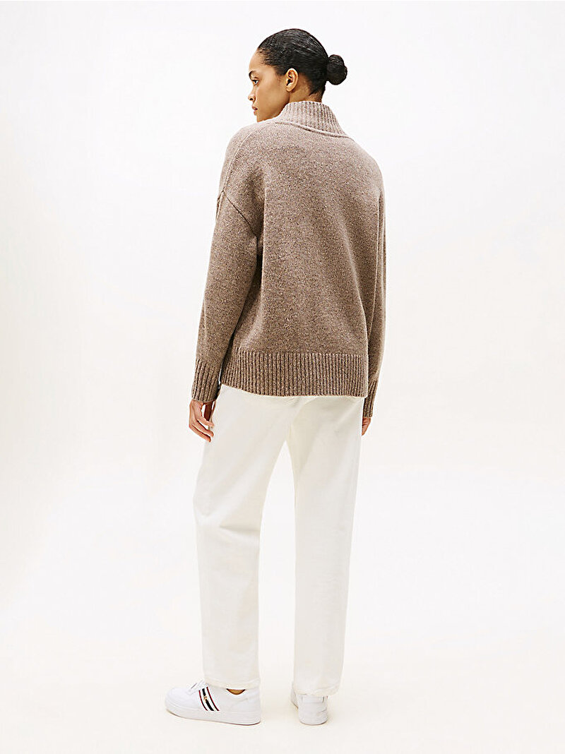 Kadın Marl Wool Blend Shaw Kazak Bej  WW0WW464330HK