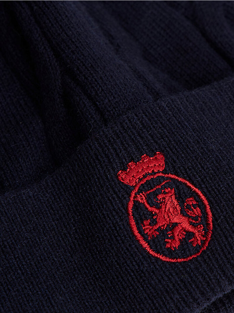 Çocuk Unisex TH Crest Knit Bere Lacivert AU0AU02041DW6