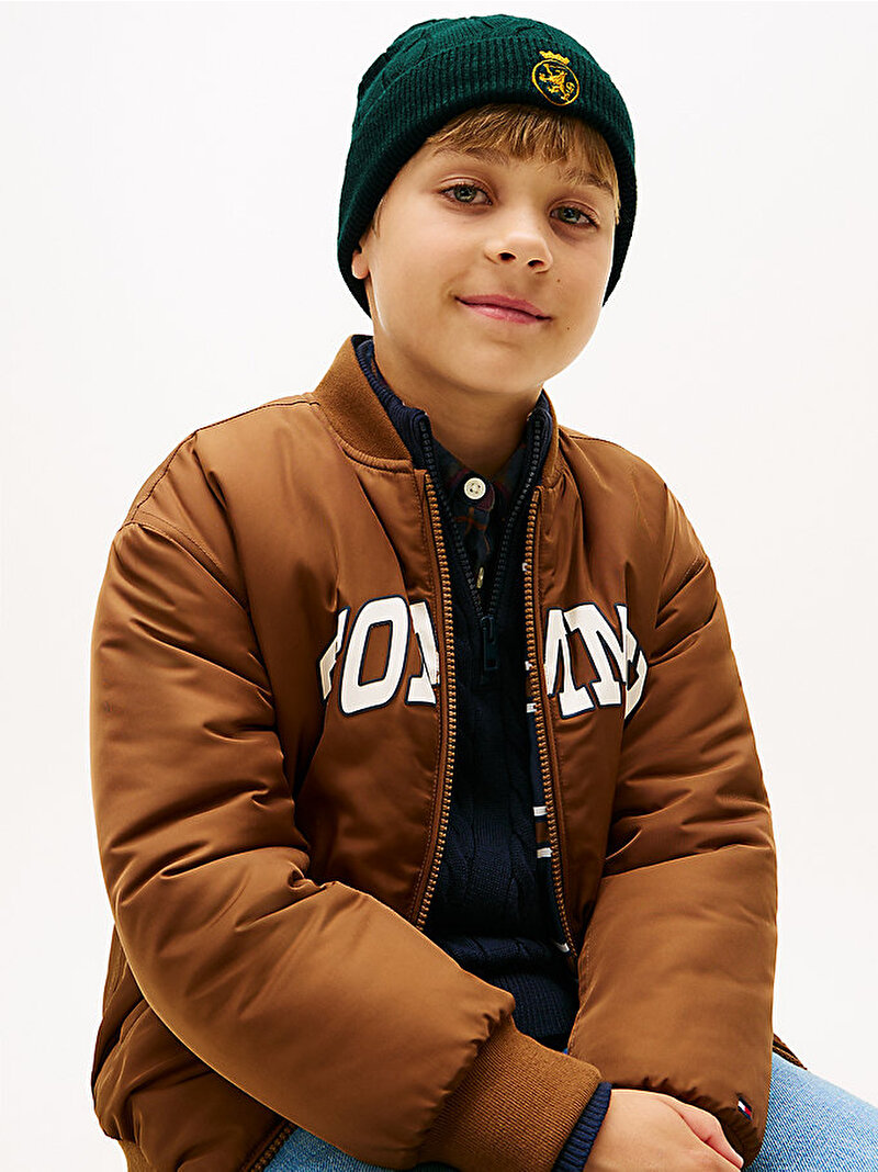 Çocuk Unisex TH Crest Knit Bere Yeşil AU0AU02041L6K