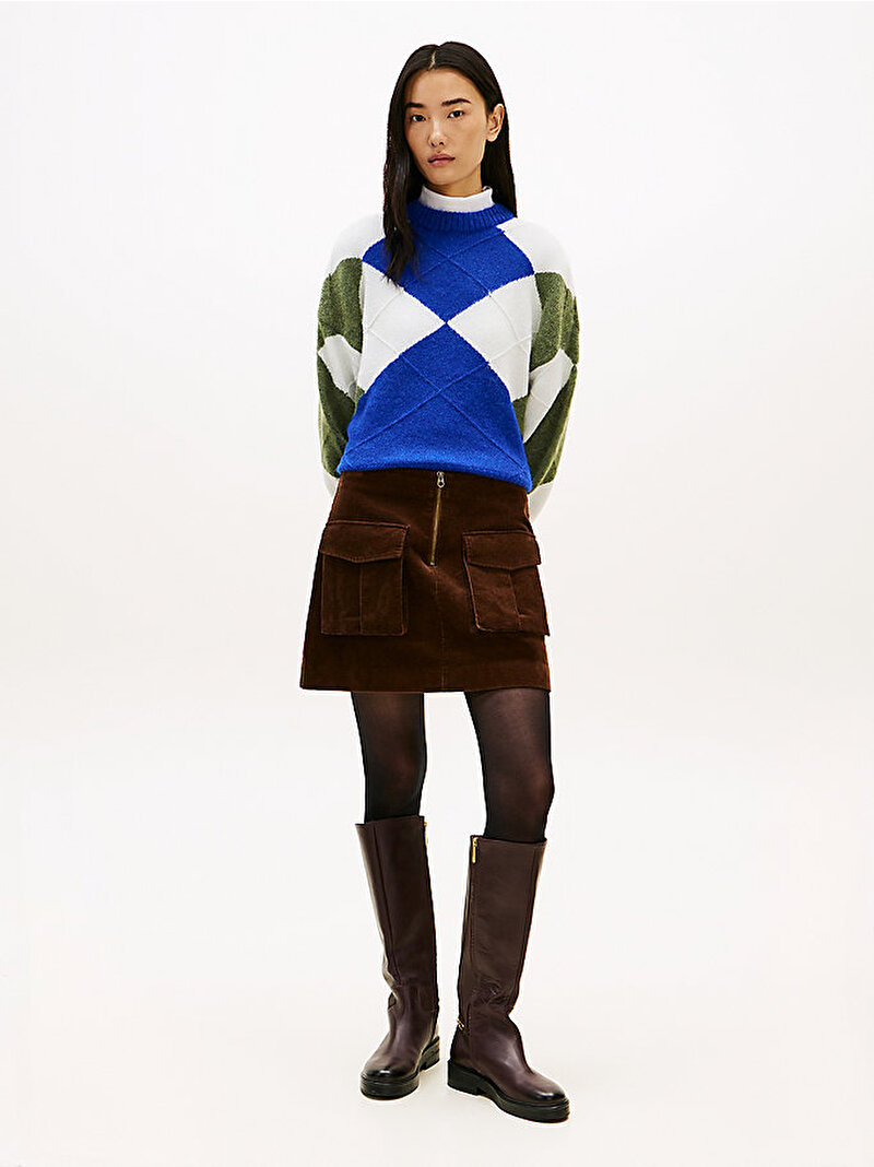 Kadın Alpaca Blend Argyle Kazak Çok renkli WW0WW474640ZU