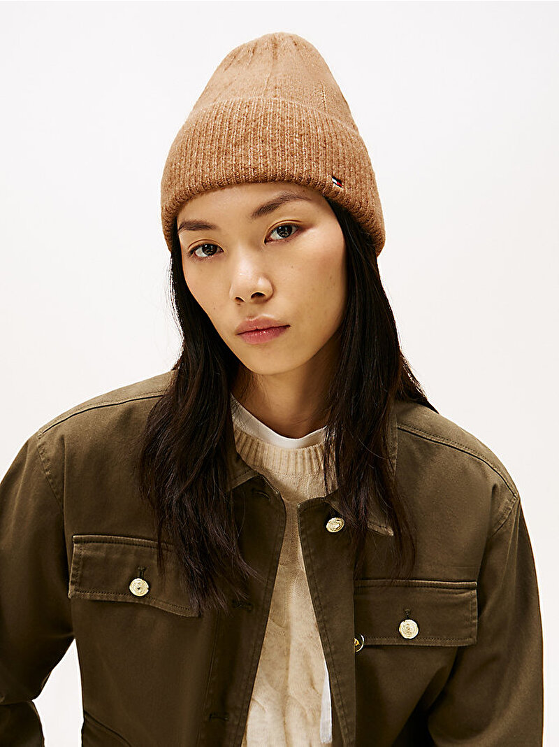 Kadın TH Flag Fluffy Bere Bej  AW0AW17779RBC