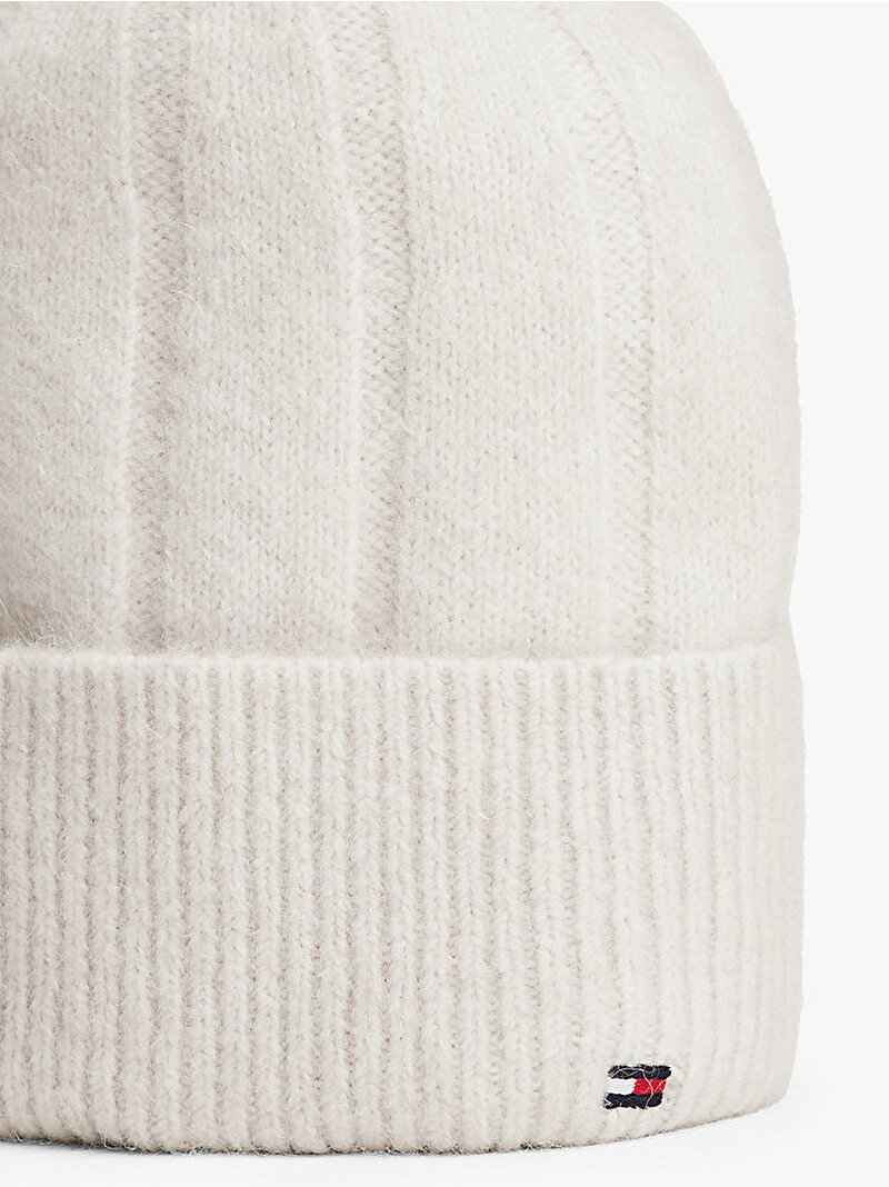 Kadın TH Flag Fluffy Bere Beyaz  AW0AW17779PQU