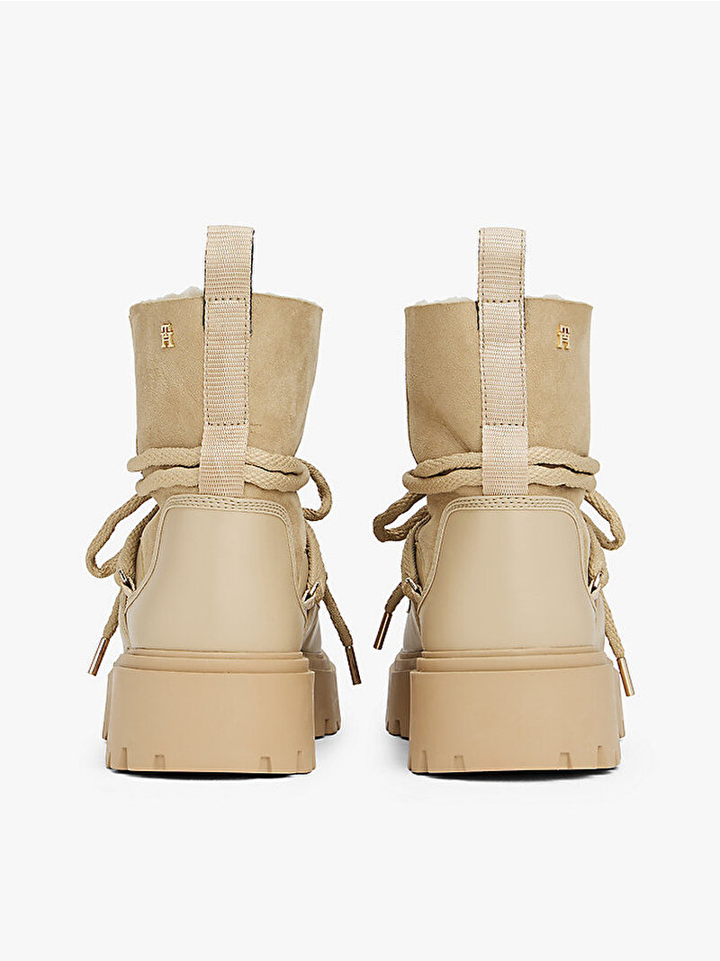 Kadın Real Shearling Laceup Bot Bej  FW0FW08996ACC