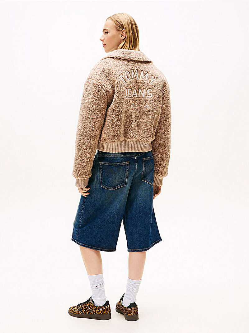 Kadın TJW Teddy Varsity Bomber Ceket Bej  DW0DW21666GUQ