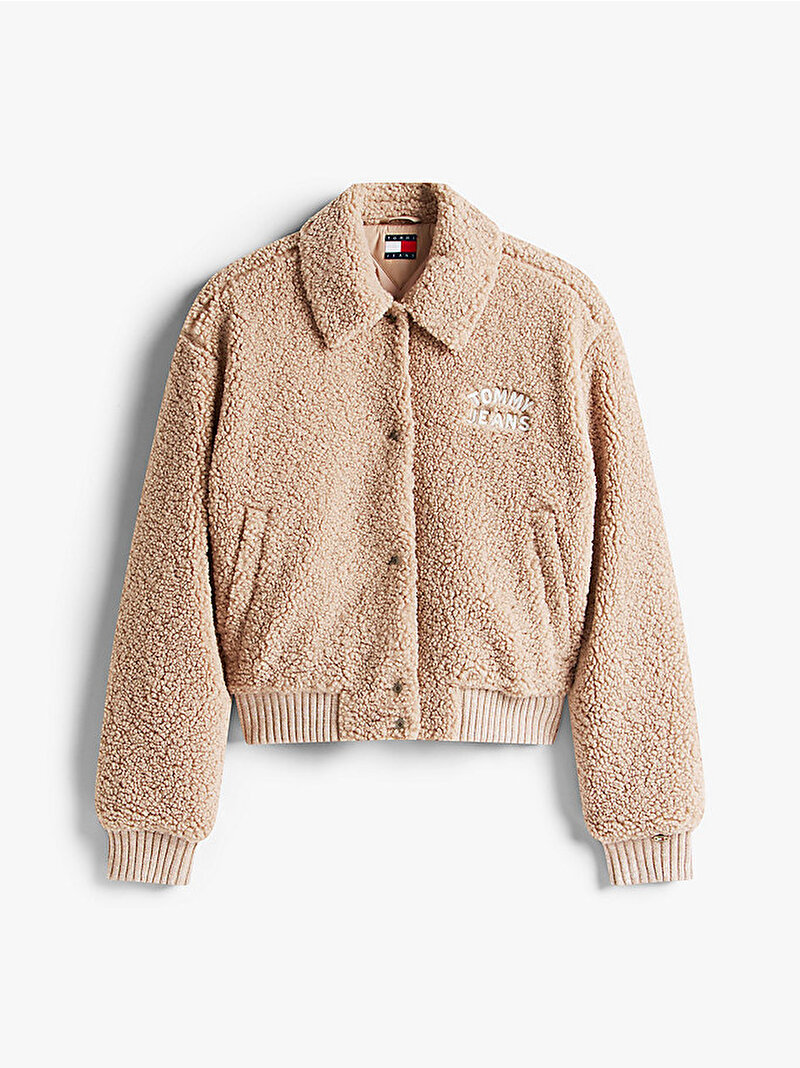 Kadın TJW Teddy Varsity Bomber Ceket Bej  DW0DW21666GUQ