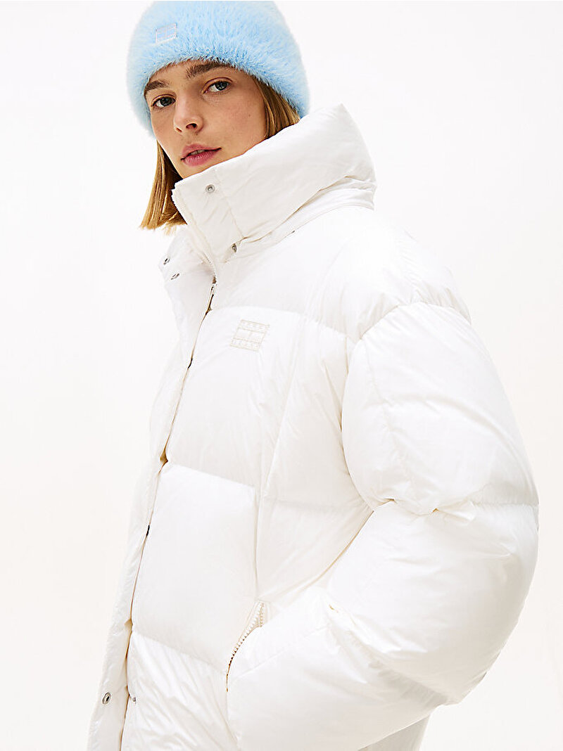 Kadın TJW Alaska Grid Puffer Mont Beyaz  DW0DW21615YBH