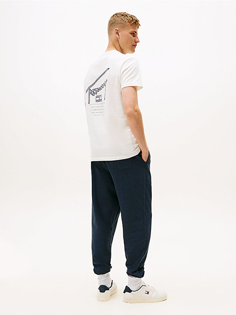 Erkek TJM Regular Sign Backprint T-shirt Ekru DM0DM22320YBL