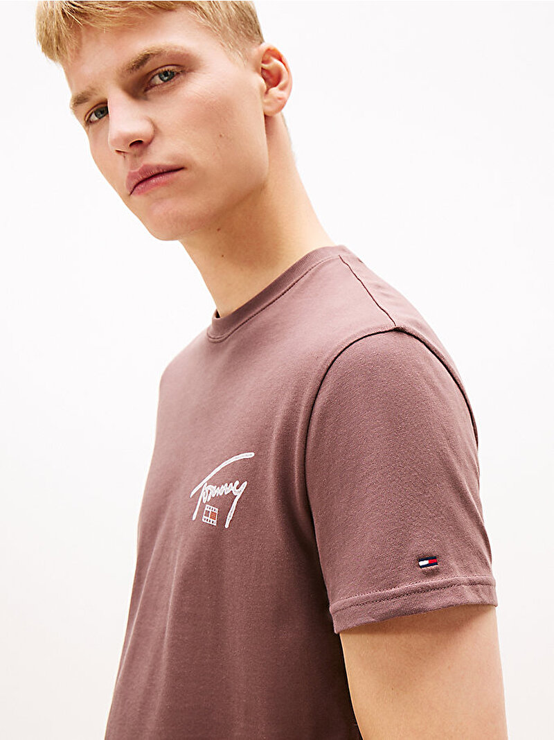 Erkek TJM Regular Sign Backprint T-shirt Kahverengi DM0DM22320GW1