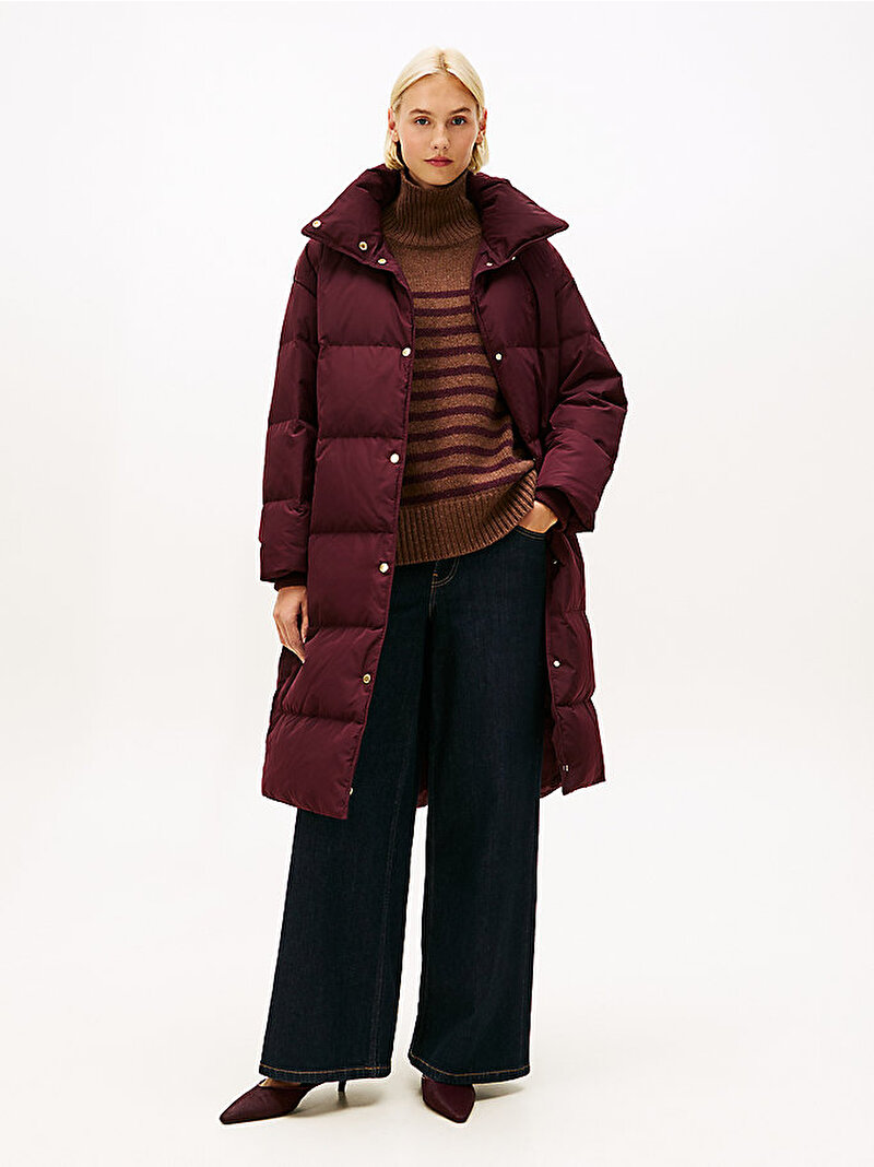 Kadın Crest Down Regular Puffer Mont Kırmızı WW0WW47279XIH