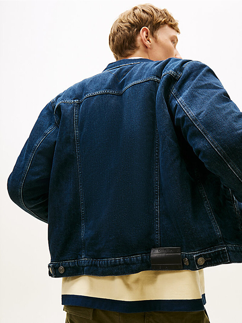 Erkek Ryan Regular Teddy Trucker Denim Ceket Mavi  DM0DM219701BK