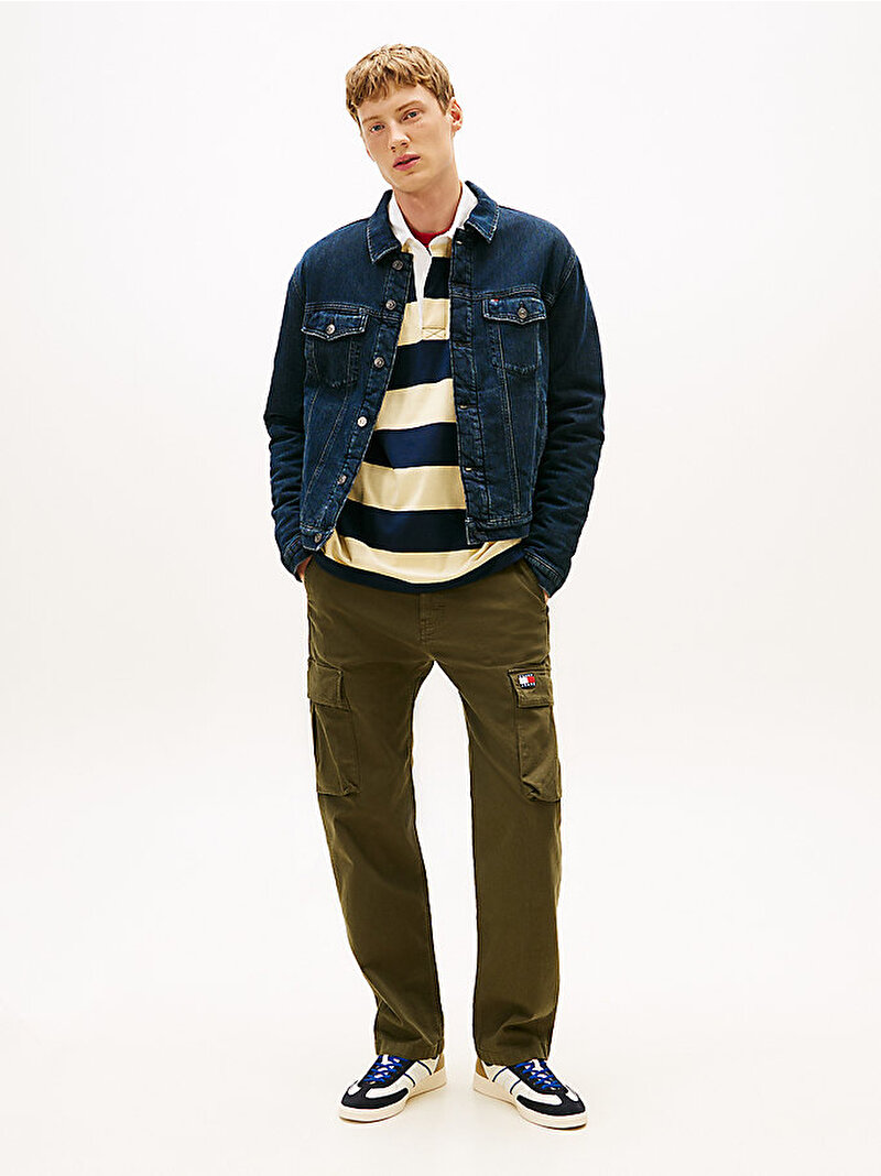 Erkek Ryan Regular Teddy Trucker Denim Ceket Mavi  DM0DM219701BK