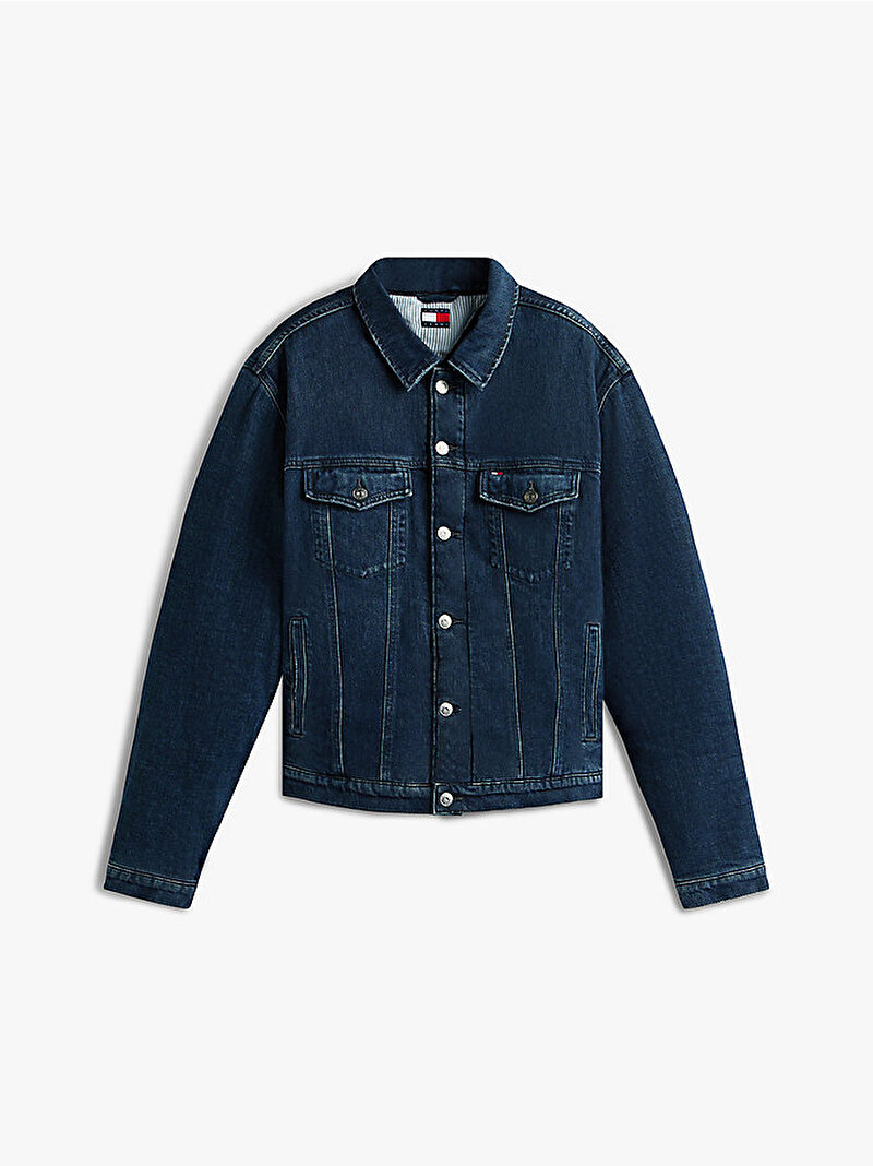 Erkek Ryan Regular Teddy Trucker Denim Ceket Mavi  DM0DM219701BK