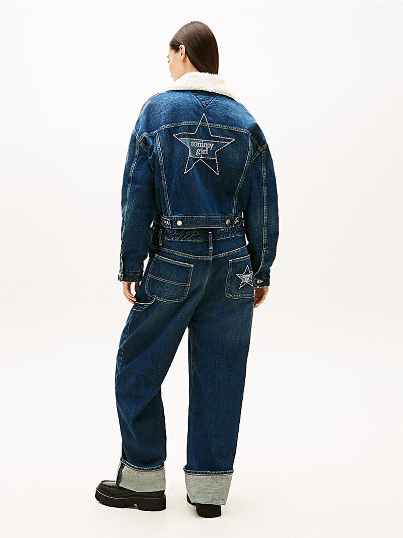 Kadın Tommy Girl Padded Trucker Denim Ceket Mavi  DW0DW224851CE