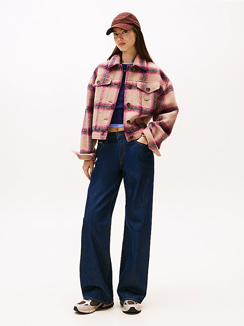 Kadın TJW Wool Trucker Denim Ceket Pembe  DW0DW21662THC