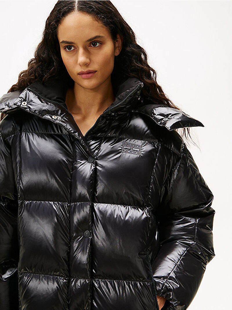 Kadın TJW Alaska Grid Puffer Mont Siyah DW0DW21615BDS