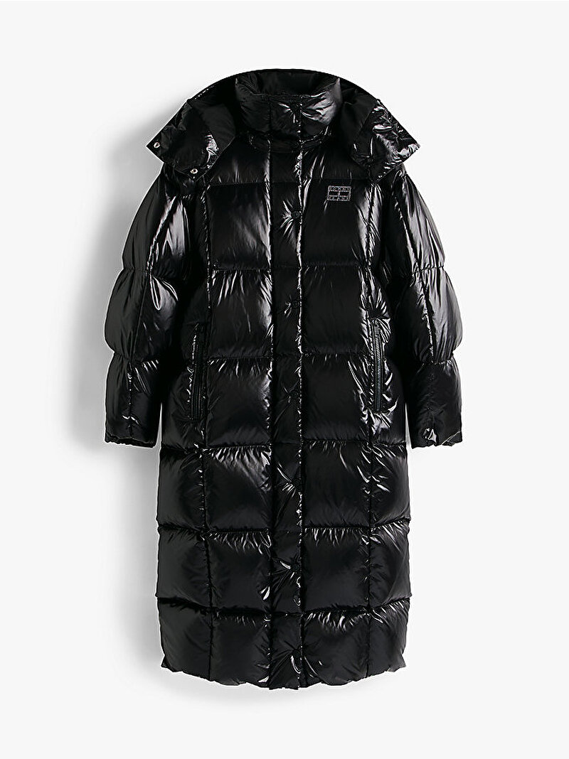 Kadın TJW Alaska Grid Puffer Mont Siyah DW0DW21615BDS