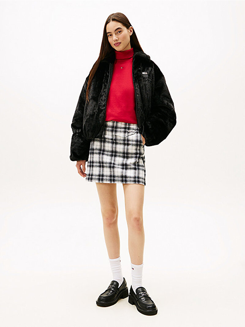 Kadın TJW Suni Kürk Bomber Ceket Siyah DW0DW21669BDS