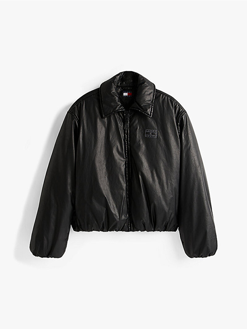 Kadın TJW Oiled Padded Bomber Ceket Siyah DW0DW21671BDS
