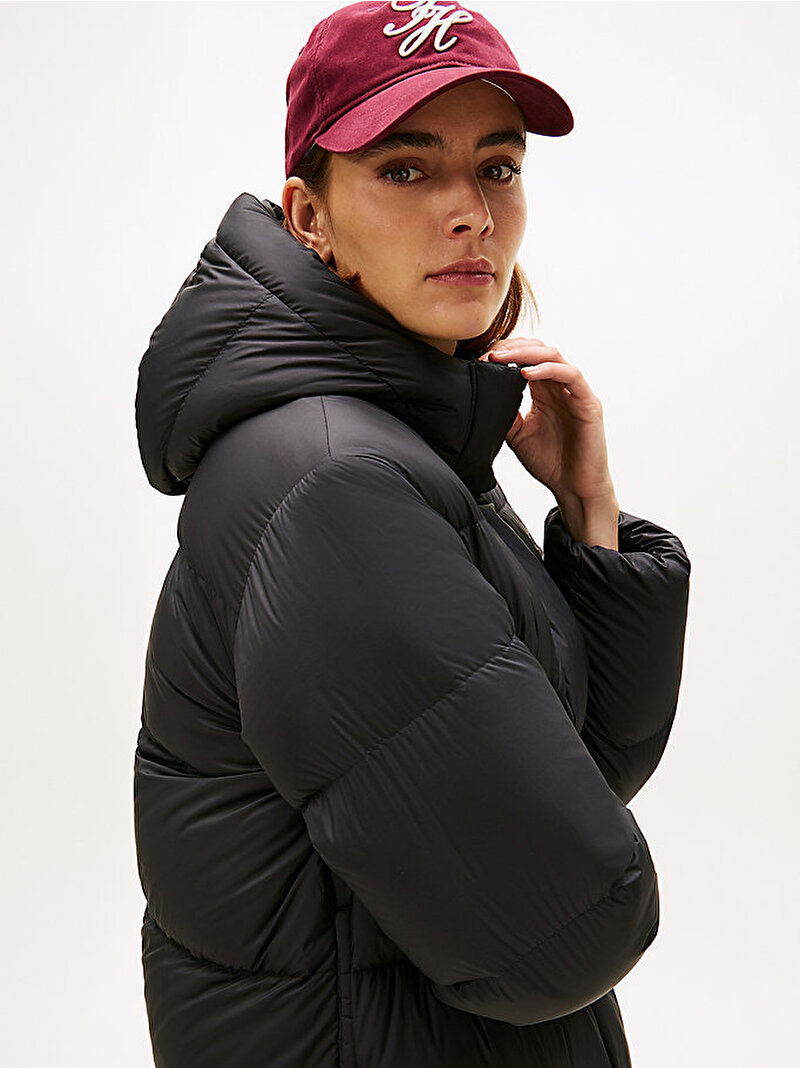 Kadın Modern Down Regular Puffer Mont Siyah WW0WW46535BDS