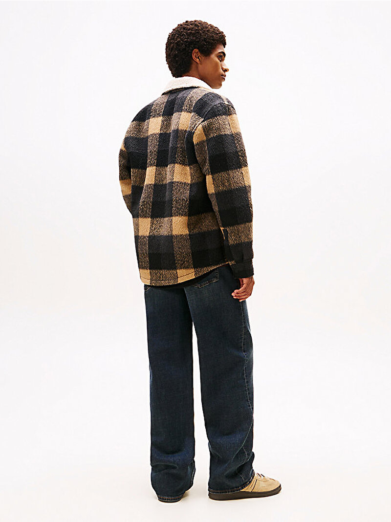 Erkek TJM Check Teddy Overshirt Gömlek Siyah DM0DM22010BDS