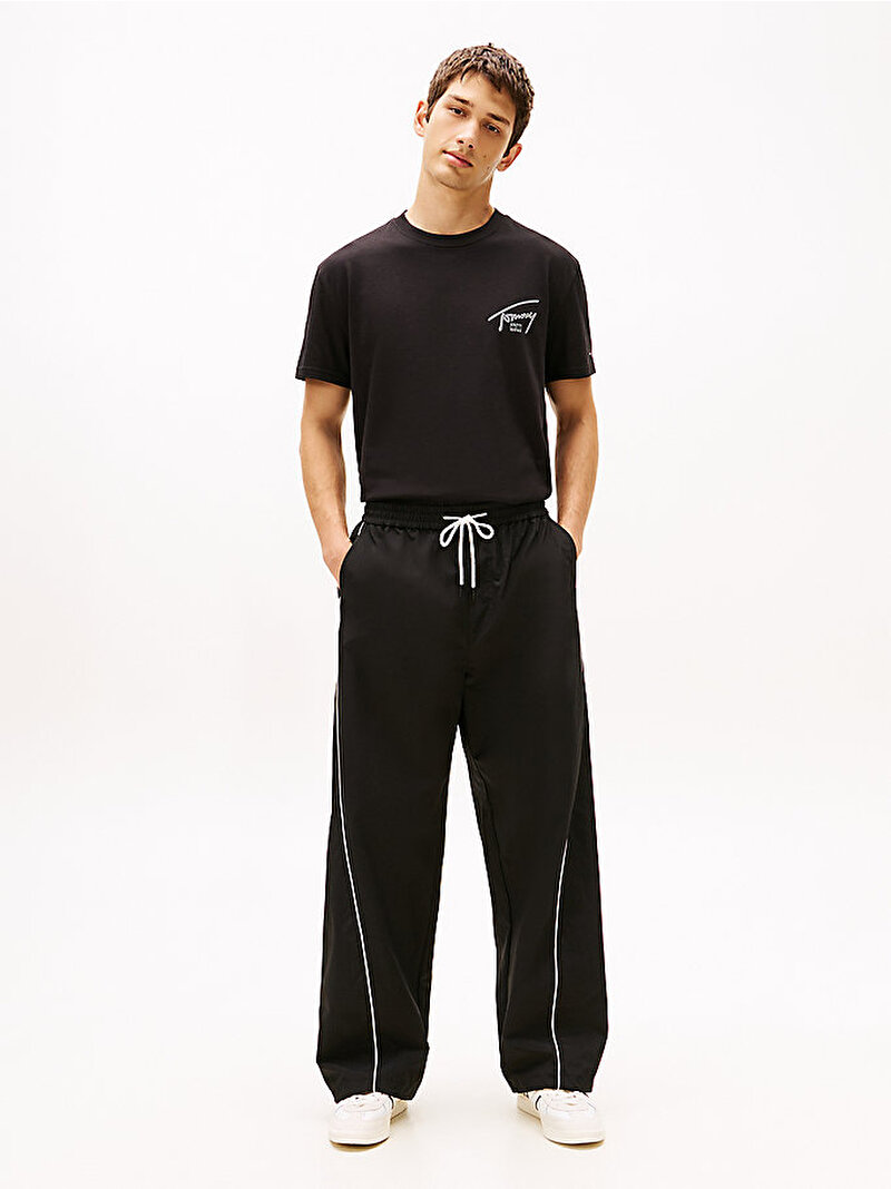 Erkek TJM Regular Sign Backprint T-shirt Siyah DM0DM22320BDS