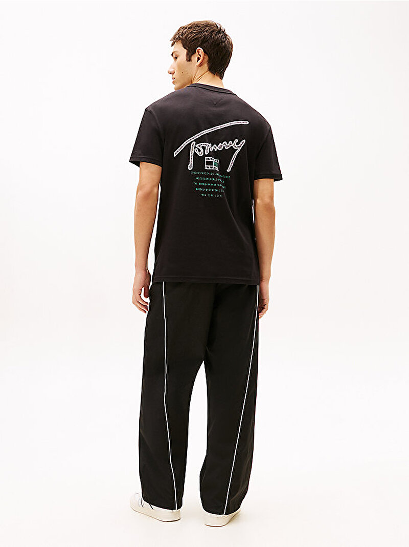 Erkek TJM Regular Sign Backprint T-shirt Siyah DM0DM22320BDS